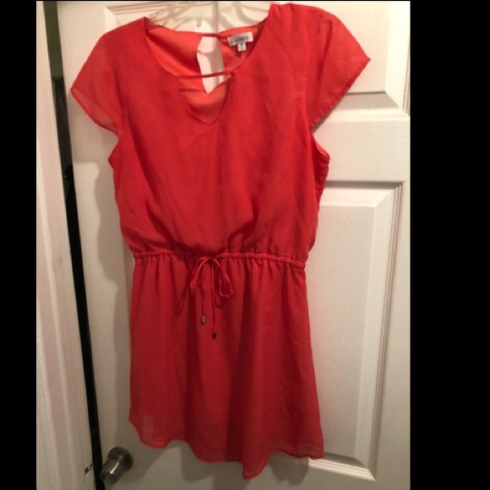 Coral midi dress